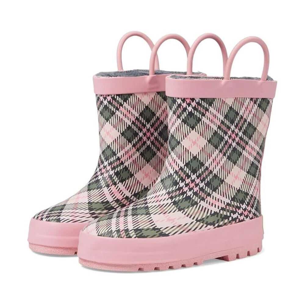 Western Chief Precious 24106276P Kid 11 Pink Plaid Waterproof Rain Boot JOBB1651